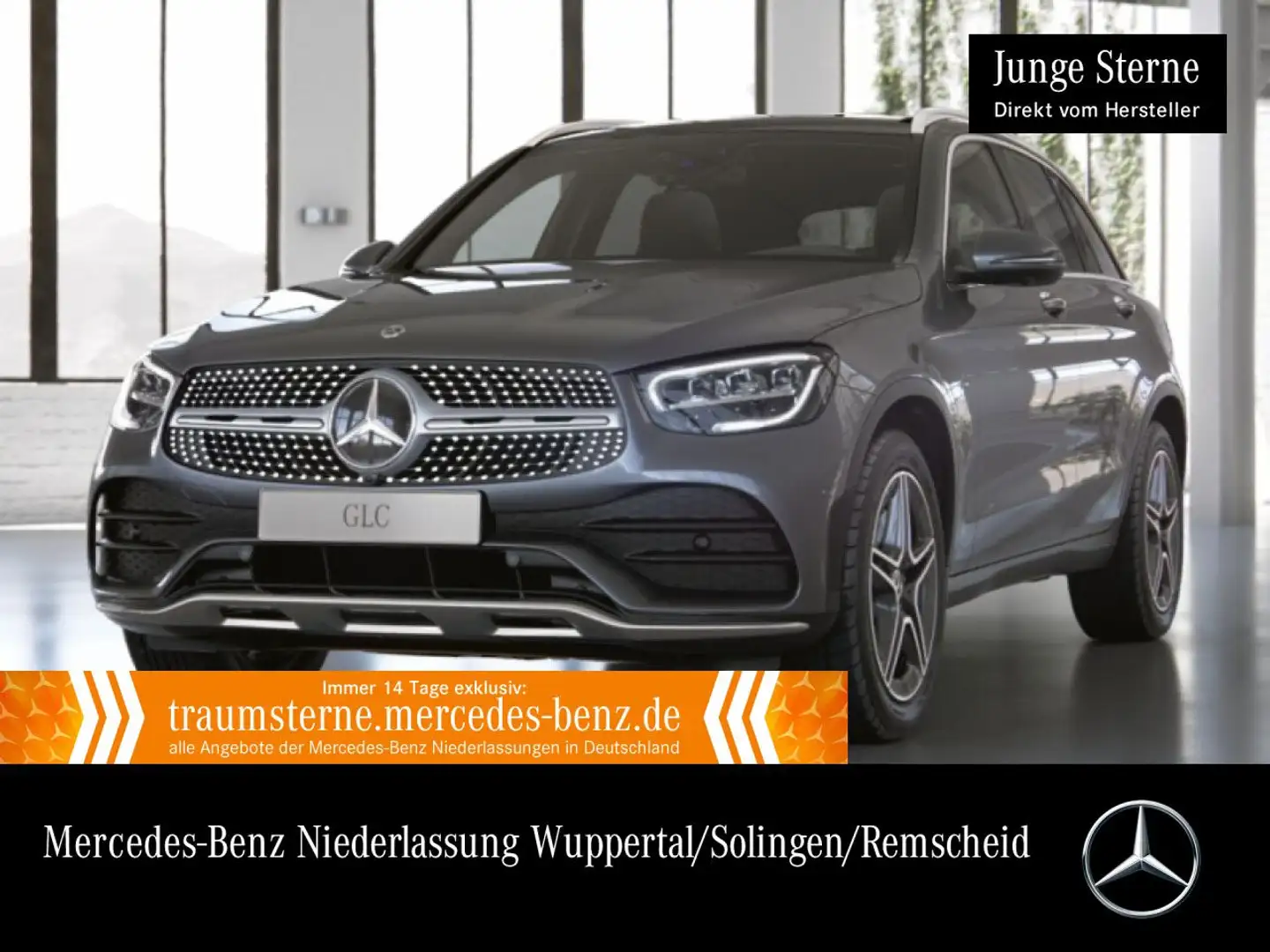 Mercedes-Benz GLC 300 e 4M AMG+PANO+360+AHK+LED+HUD+SPUR+TOTW+9G Grijs - 1