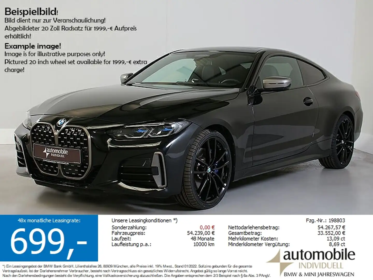 BMW 440 Mi xDr. Coupé Widescreen ACC Laser HuD HiFi Schwarz - 1