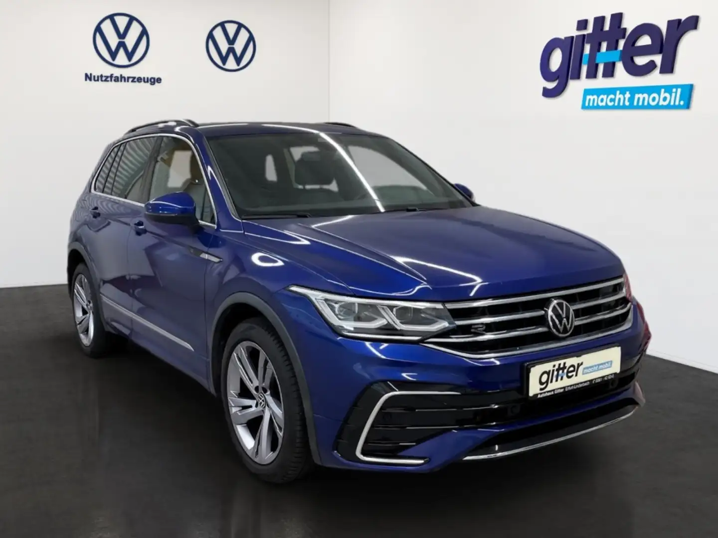 Volkswagen Tiguan 2.0 TDI R-LINE MATRIX AHK NAVI LED FAHRASSI Blau - 2