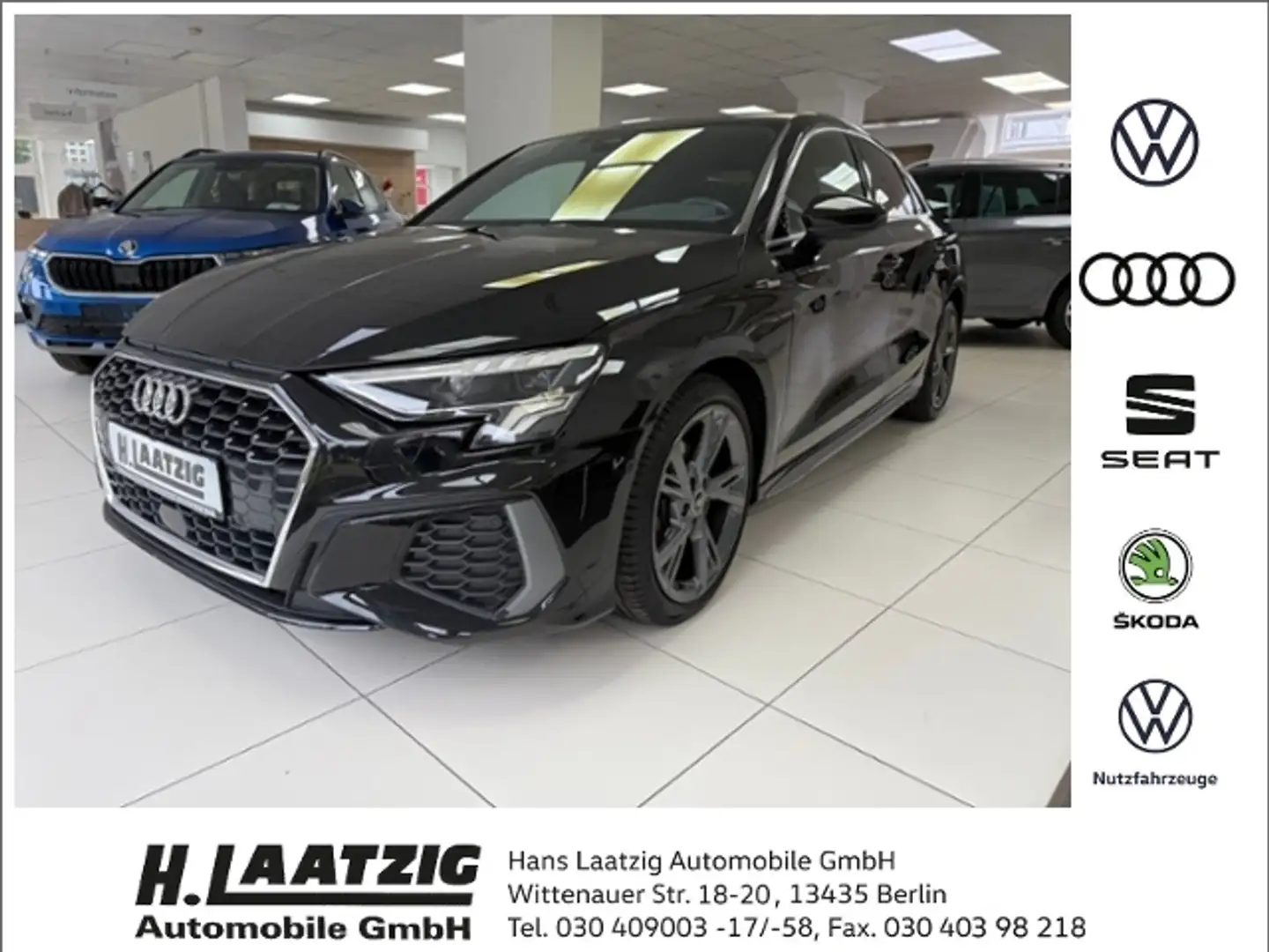 Audi A3 Limousine 30 TDI S tronic S line Navi Teilleder L Noir - 1