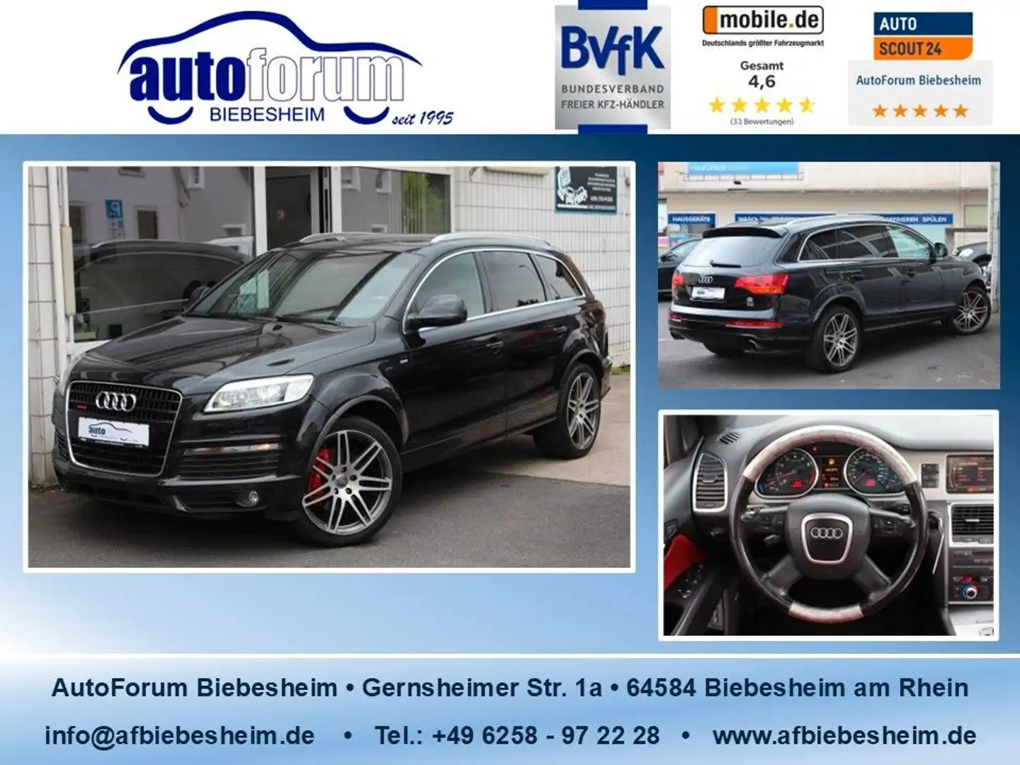 Audi Q7 4.2 V8 FSI quattro SLine Exclusive Xenon*Pano Noir - 1