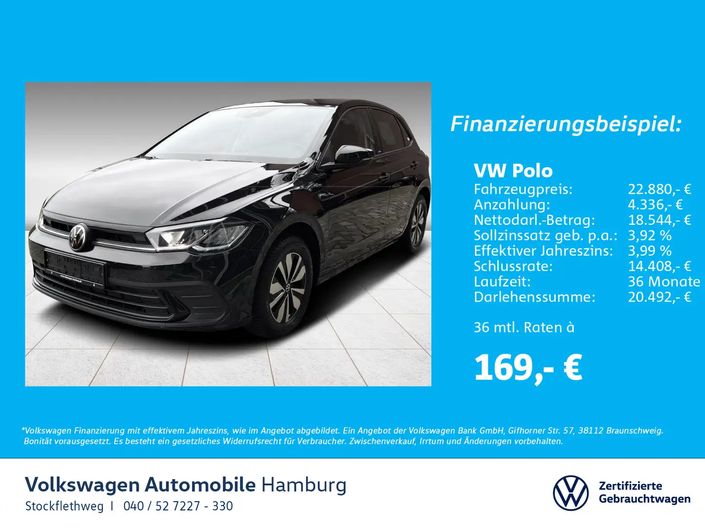 Volkswagen Polo 1.0 TSI Life DSG AHK Nav Kamera ACC CarPlay Schwarz - 1