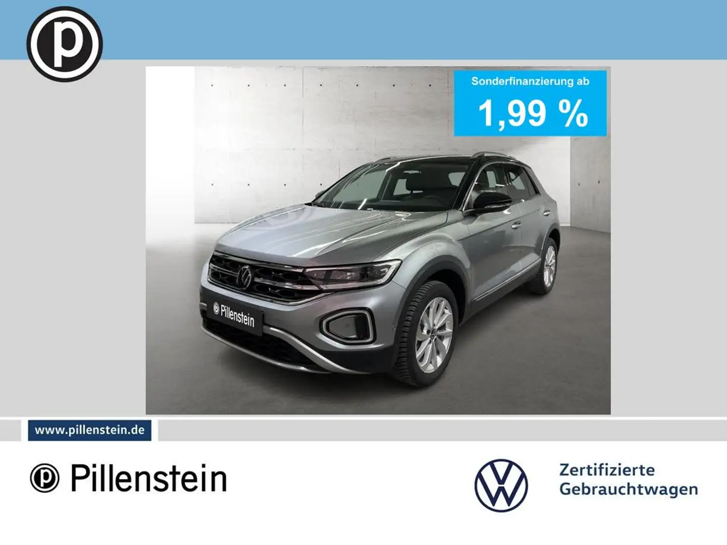 Volkswagen T-Roc TSI DSG STYLE NAVI+AHK+BUSINESS Silber - 1