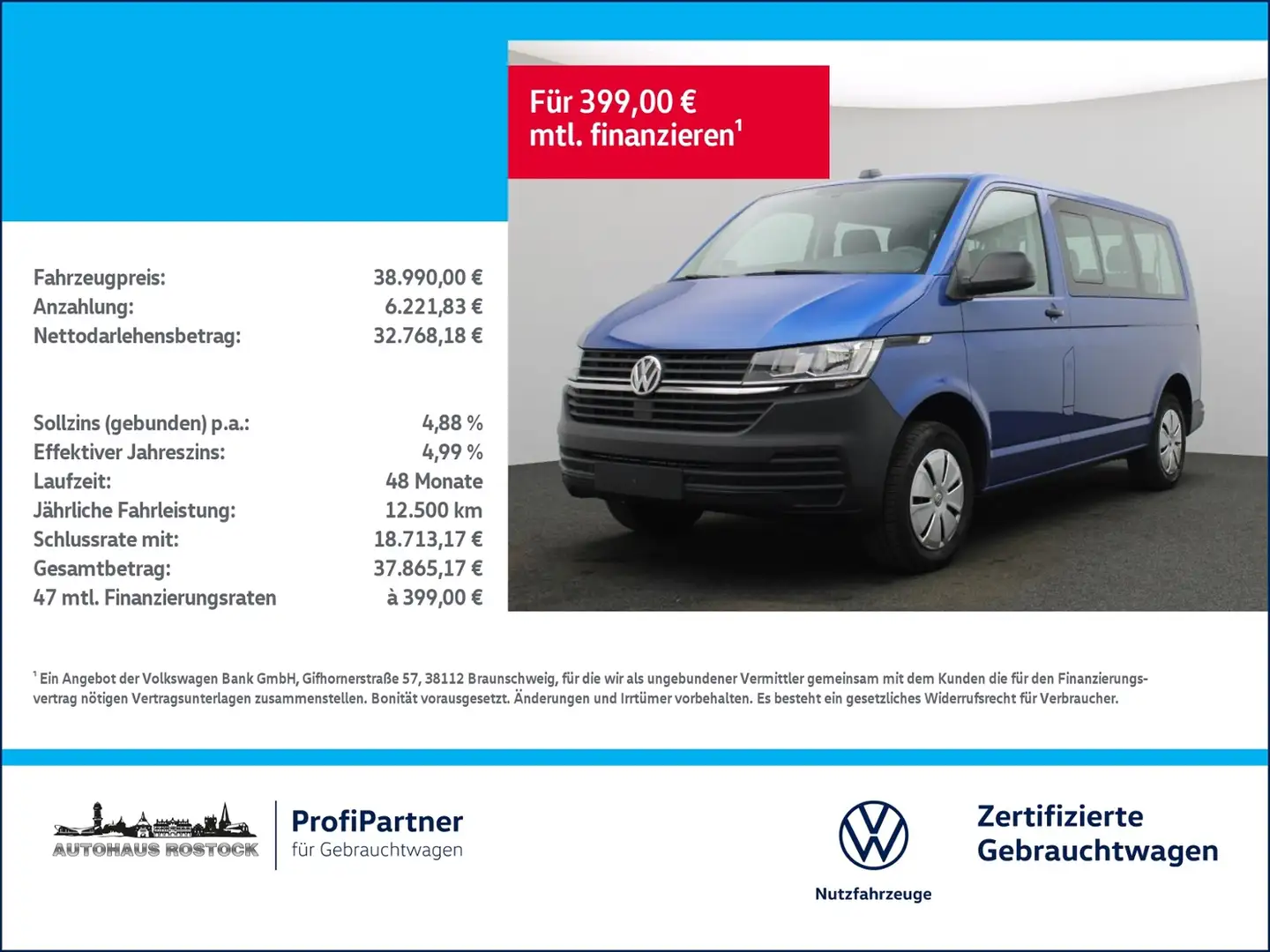 Volkswagen T6.1 Kombi 2.0 TDI AHK TEMPO NAVI PDC KLIMA Blau - 1