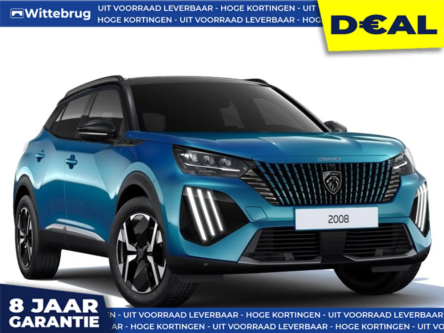 Peugeot 2008 1.2 Hybrid 145 GT DIRECT RIJDEN - PANORAMADAK - 8 Blauw - 1
