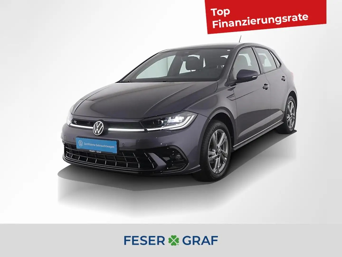 Volkswagen Polo 1.0TSI R-Line DSG ACC PDC LED Rückfahrkamera Grau - 1