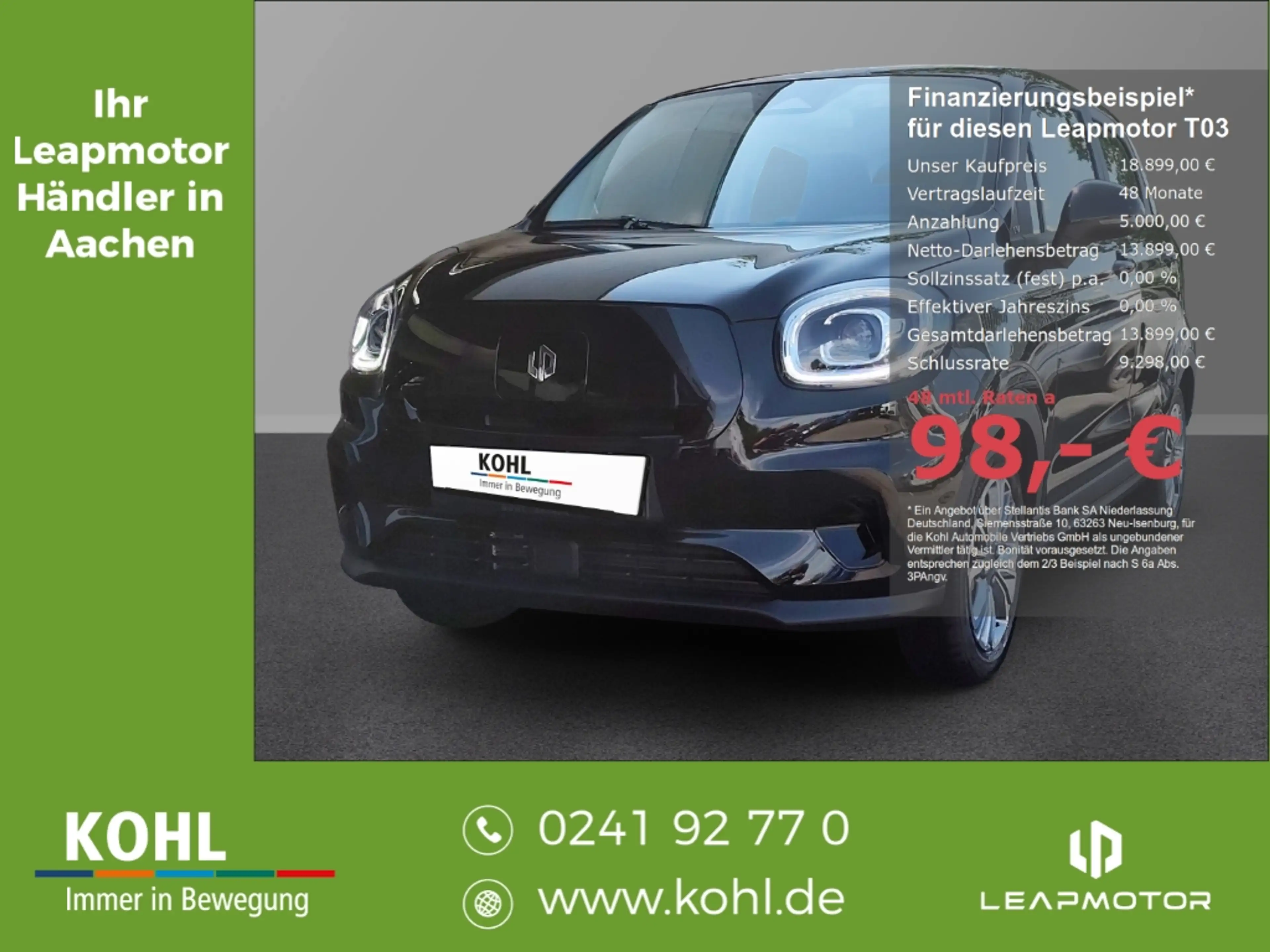 Leapmotor T03 Design PDC DAB+ Totwinkel Rückfahrkamera