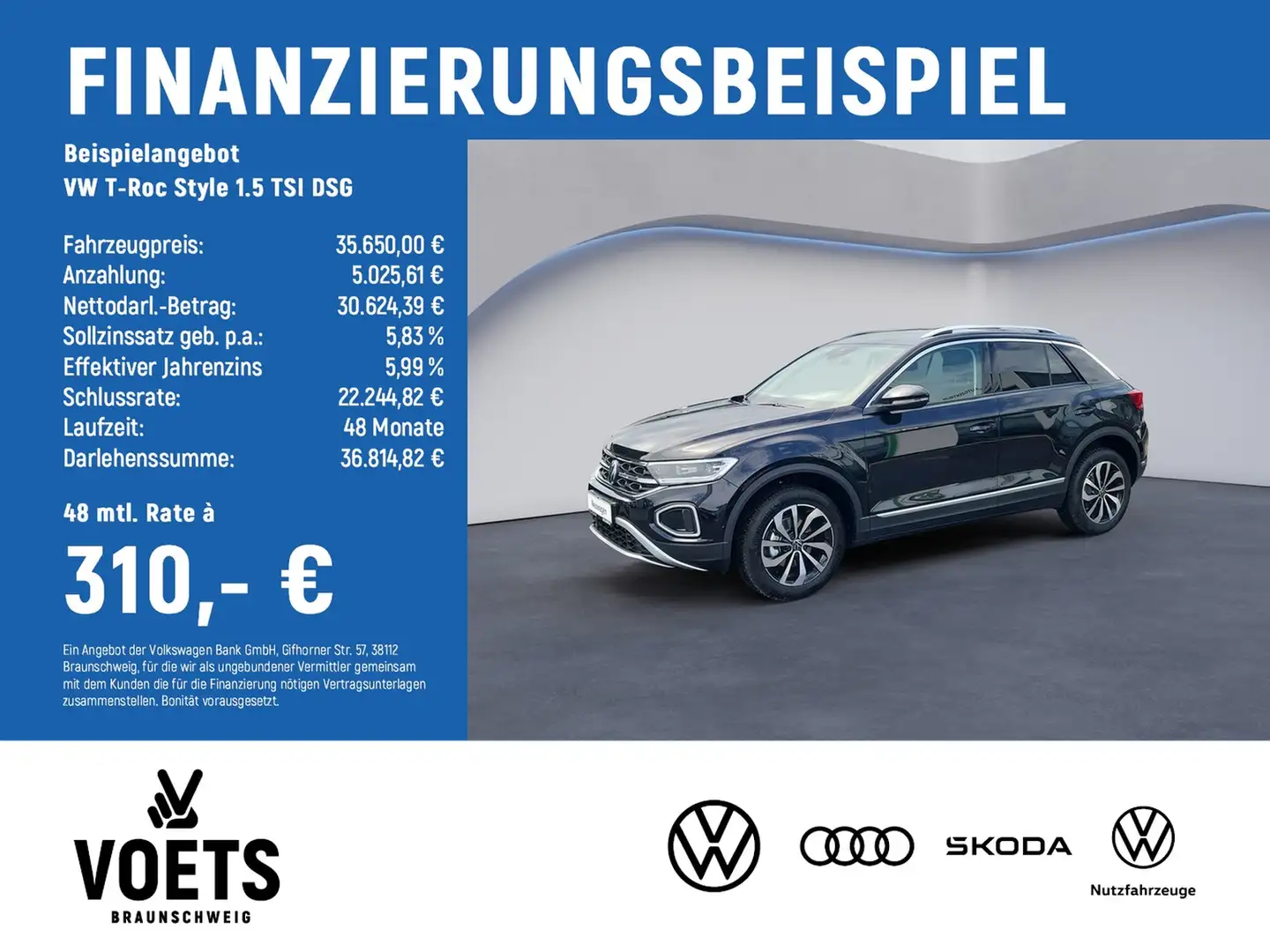 Volkswagen T-Roc Style 1.5 TSI DSG RearView+IQ.DRIVE+Keyless Schwarz - 2