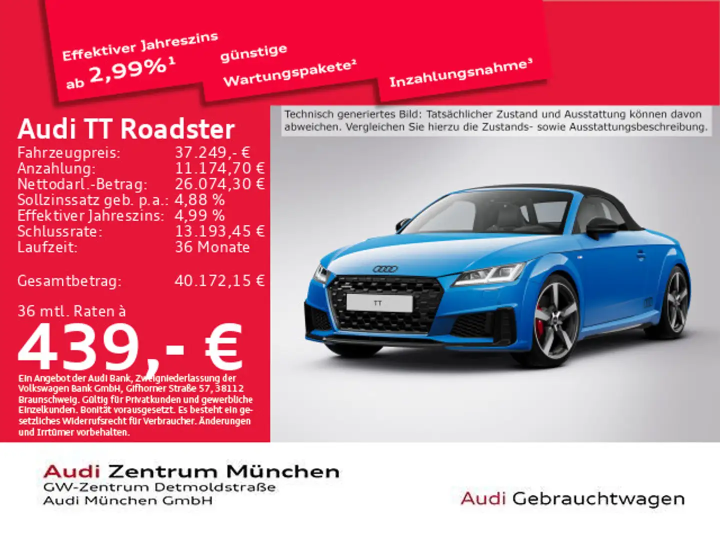 Audi TT 45 TFSI qu. S tronic S line Virtual/ Blau - 1