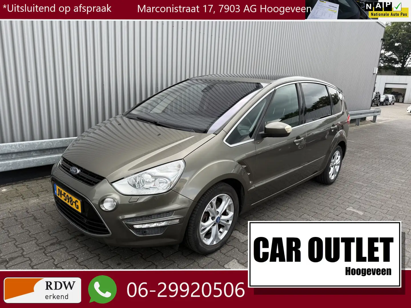 Ford S-Max 1.6 EcoBoost Titanium 7p. Airco Clima LM --Inruil Groen - 1