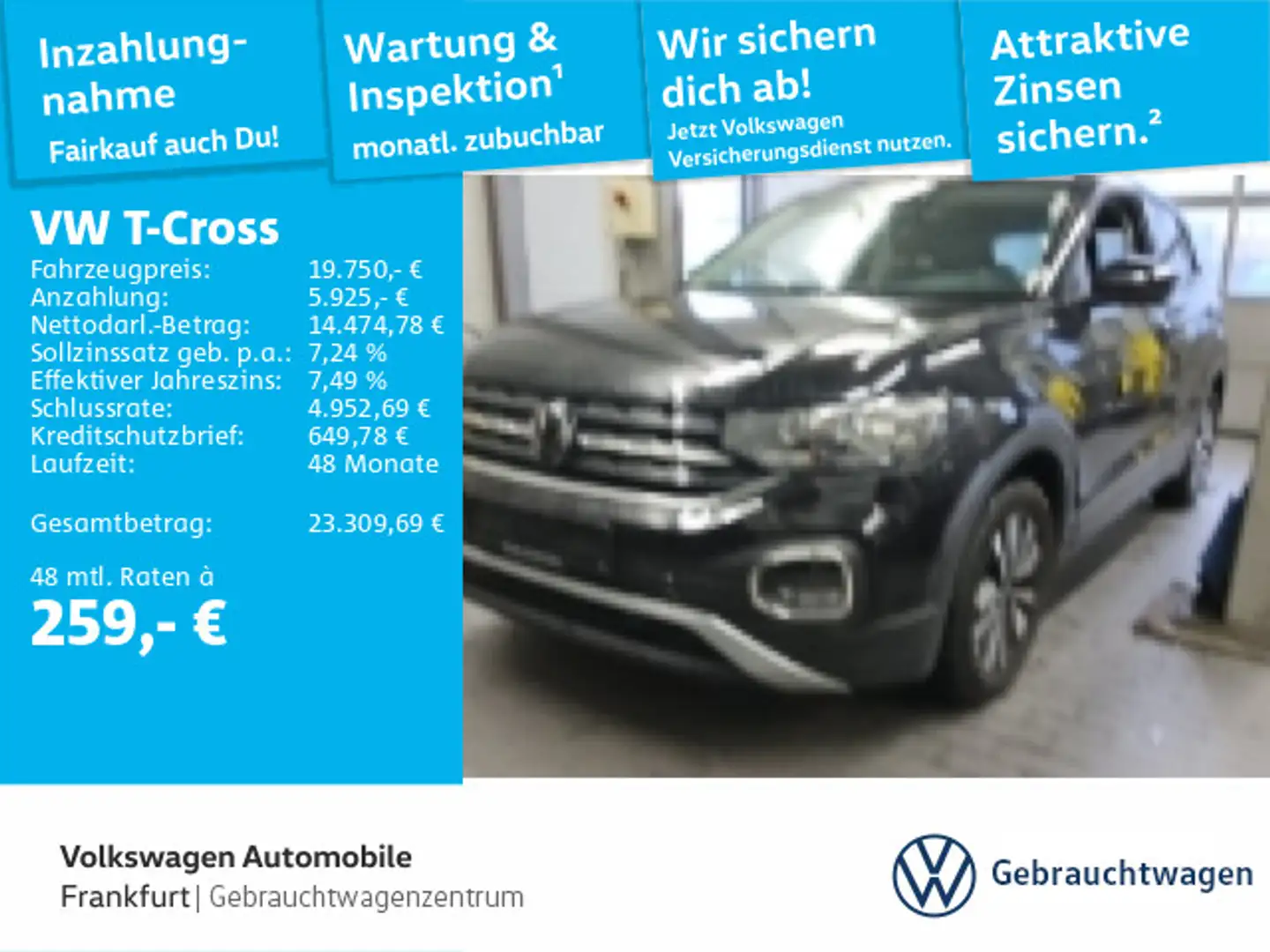 Volkswagen T-Cross 1.0 TSI Move Navi LaneAssist FrontAssist Schwarz - 1