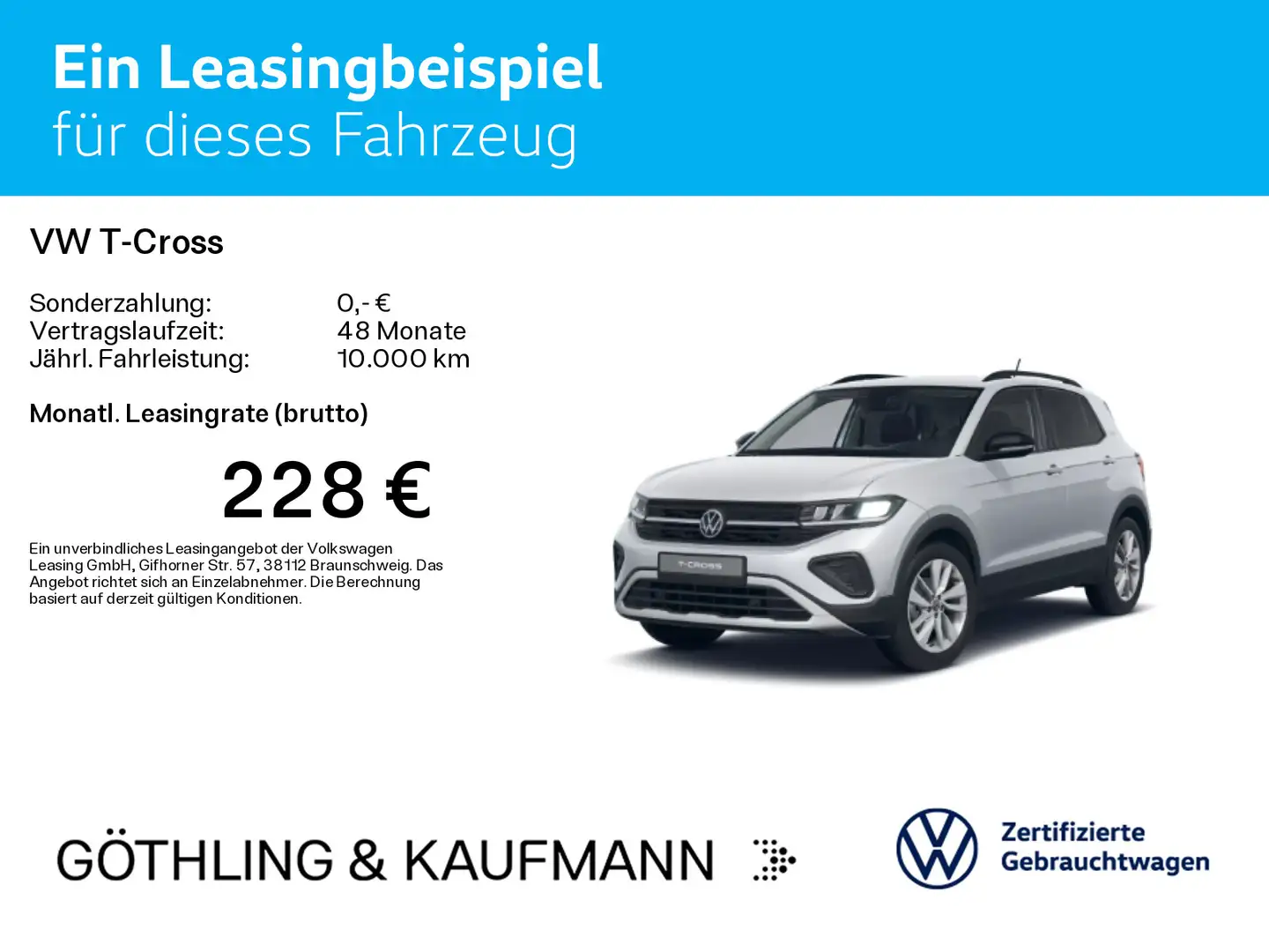 Volkswagen T-Cross Life GOAL 1.0 TSI*NAVI*LED*SHZ*PDC*ACC*A Silber - 2
