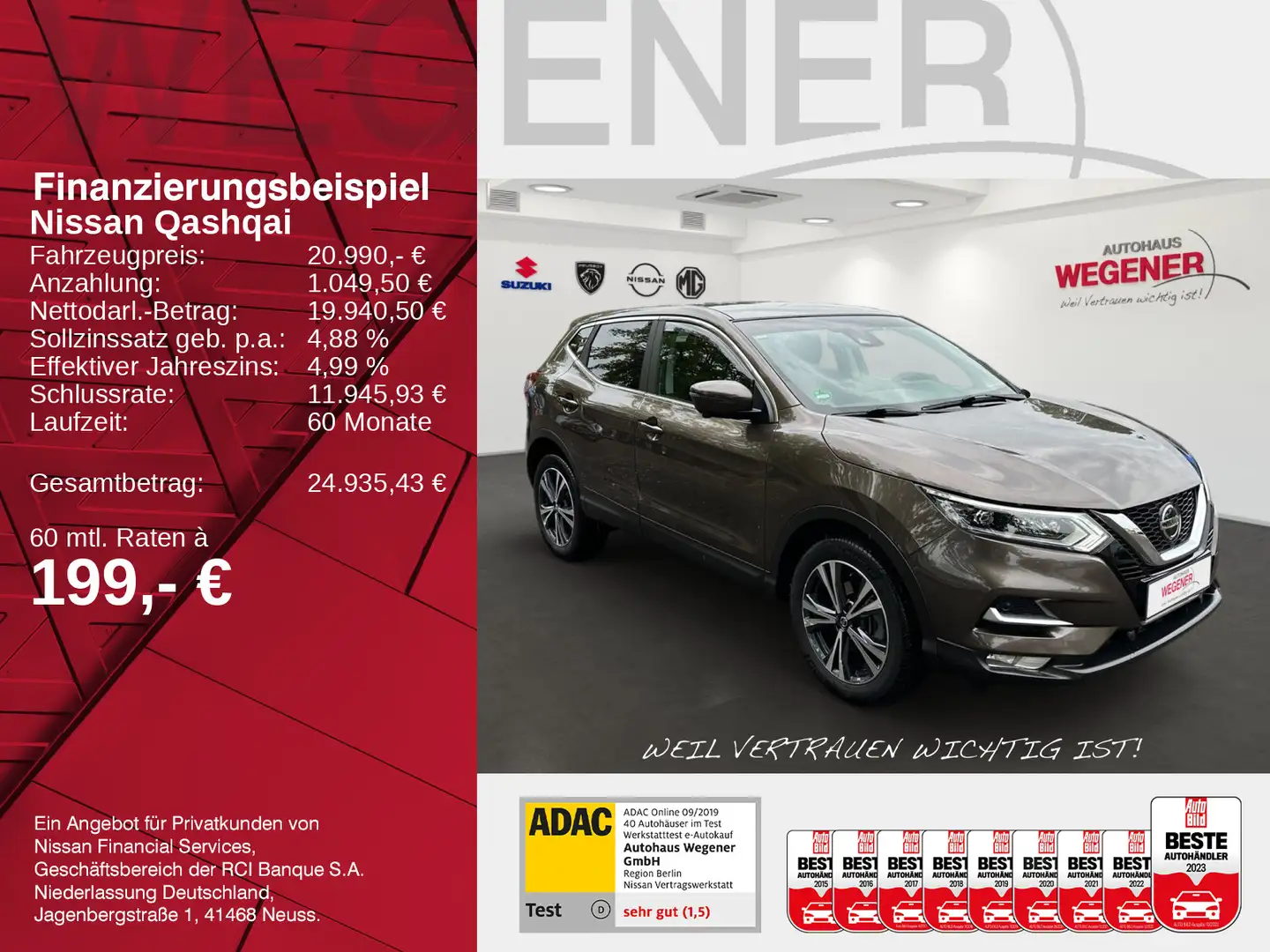 Nissan Qashqai QASHQAI N-CONNECTA 1.3 AT +LED+NAVI+KAM+SHZ Brun - 2