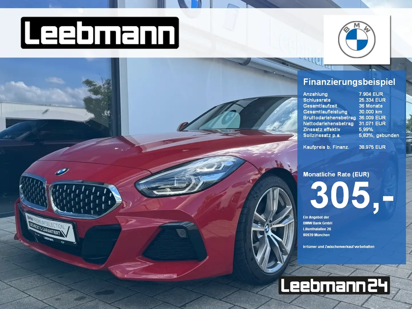 BMW Z4 sDrive20i M-Sport AdaLED/RFK 2 JAHRE GARANTIE Kırmızı - 1
