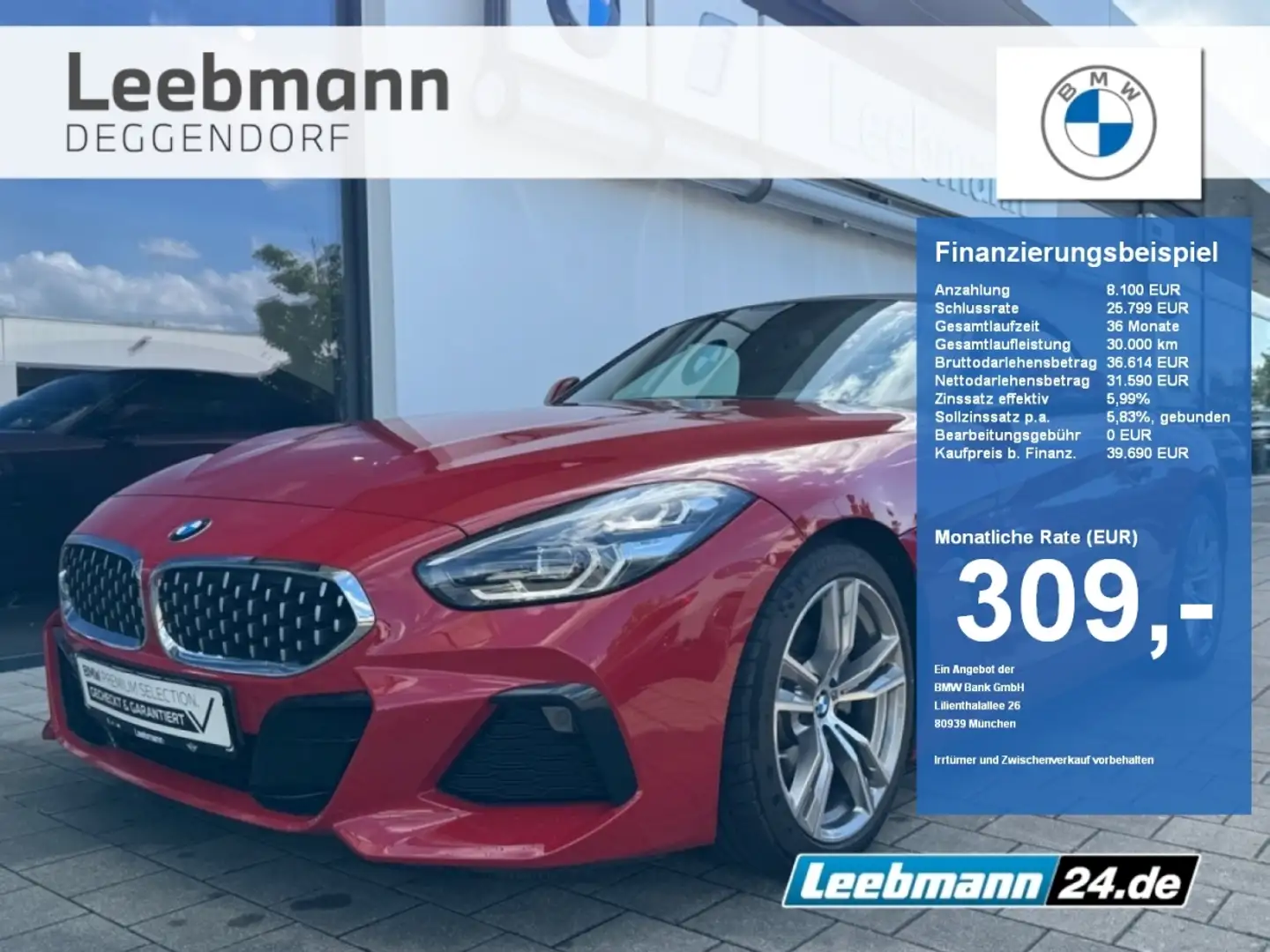 BMW Z4 sDrive20i M-Sport AdaLED/RFK 2 JAHRE GARANTIE Rojo - 1