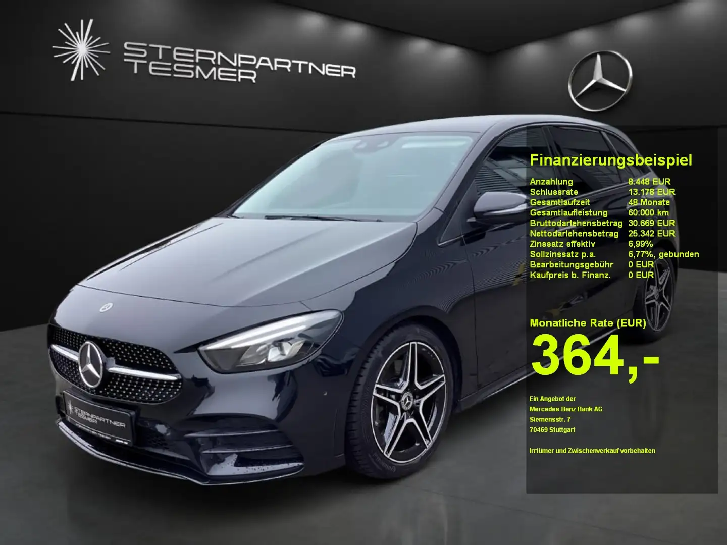 Mercedes-Benz B 250 4M AMG+Night+Leder+Burmester+Standhzg+AHK Schwarz - 1