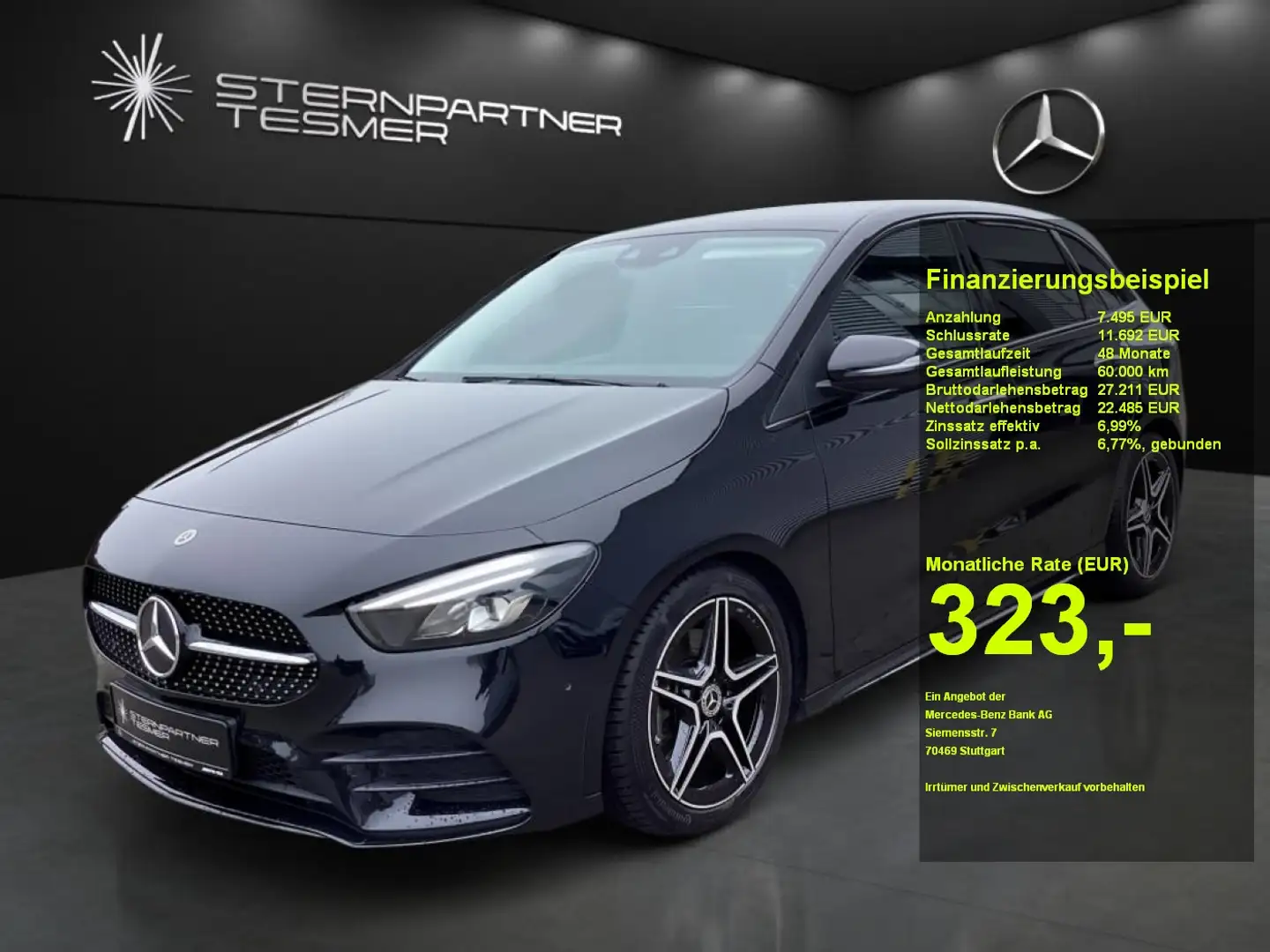 Mercedes-Benz B 250 4M AMG+Night+Leder+Burmester+Standhzg+AHK Zwart - 1