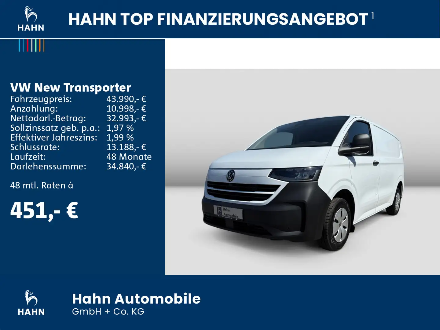 Volkswagen New Transporter Kasten 2,0l TDI 81kW 6-SG Weiß - 2
