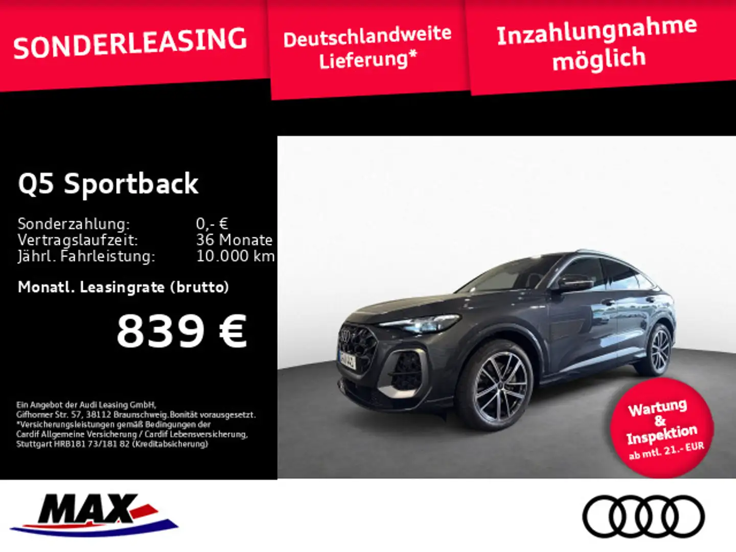 Audi Q5 TDI quattro 150 kW S tronic S-LINE Grau - 1