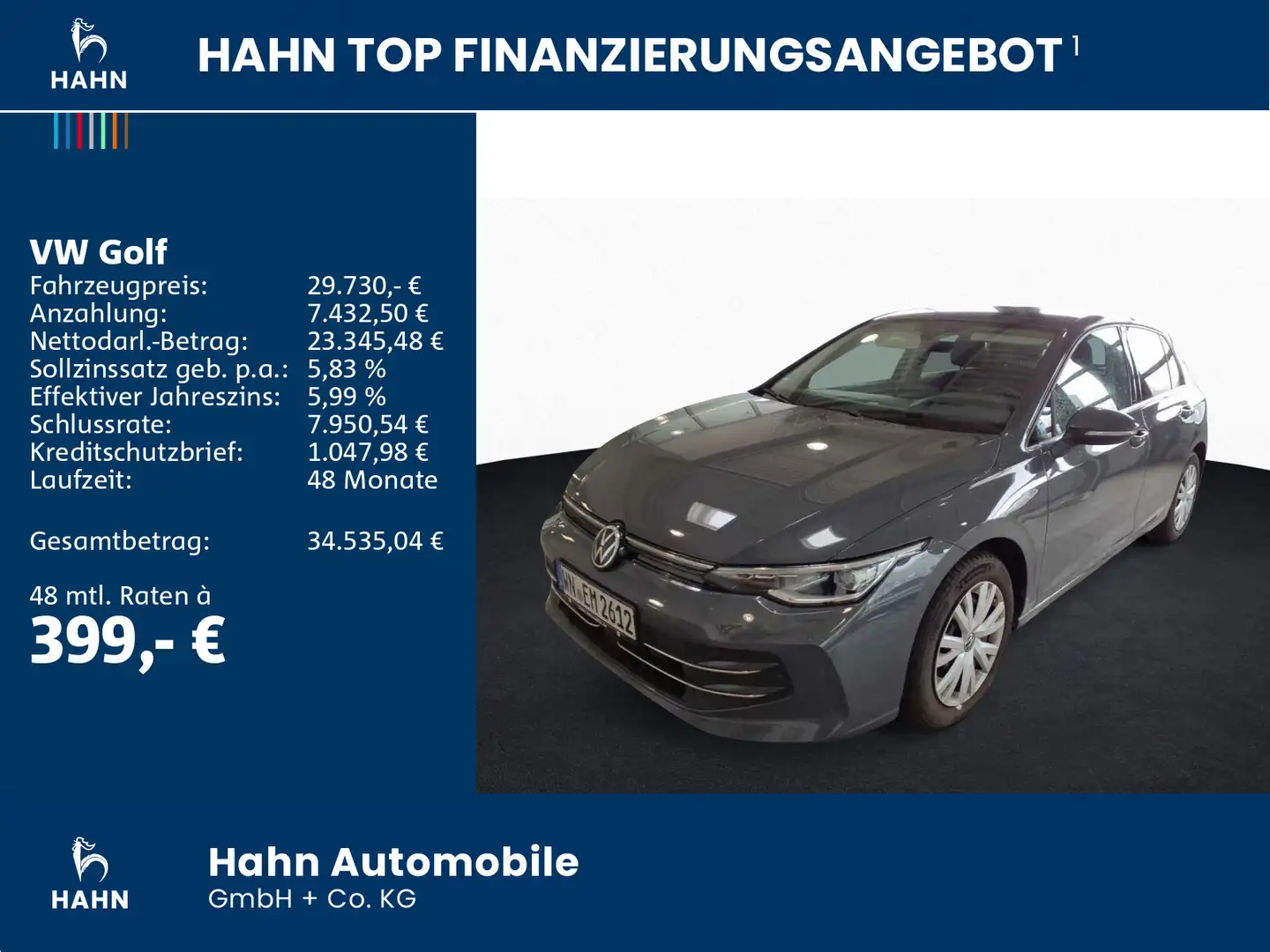 Volkswagen Golf VIII 1.5 eTSI DSG Style Navi CAM AHK LED Grau - 2