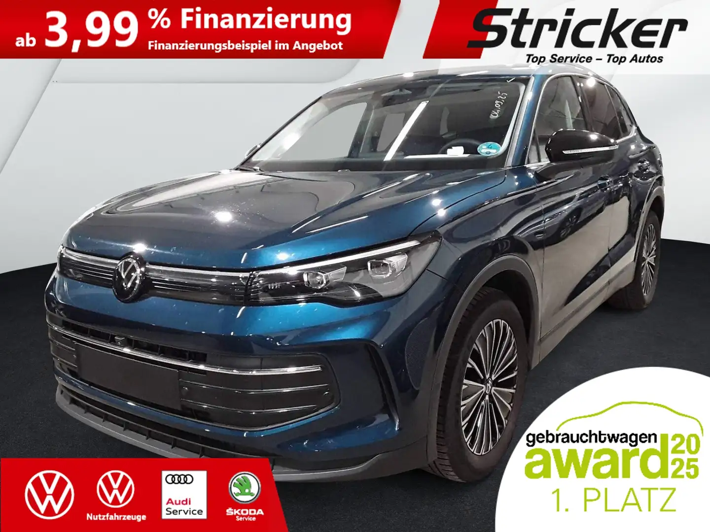 Volkswagen Tiguan Goal 2.0TDI DSG 349,-ohne Anzahlung Navi AHK Kame Blau - 2