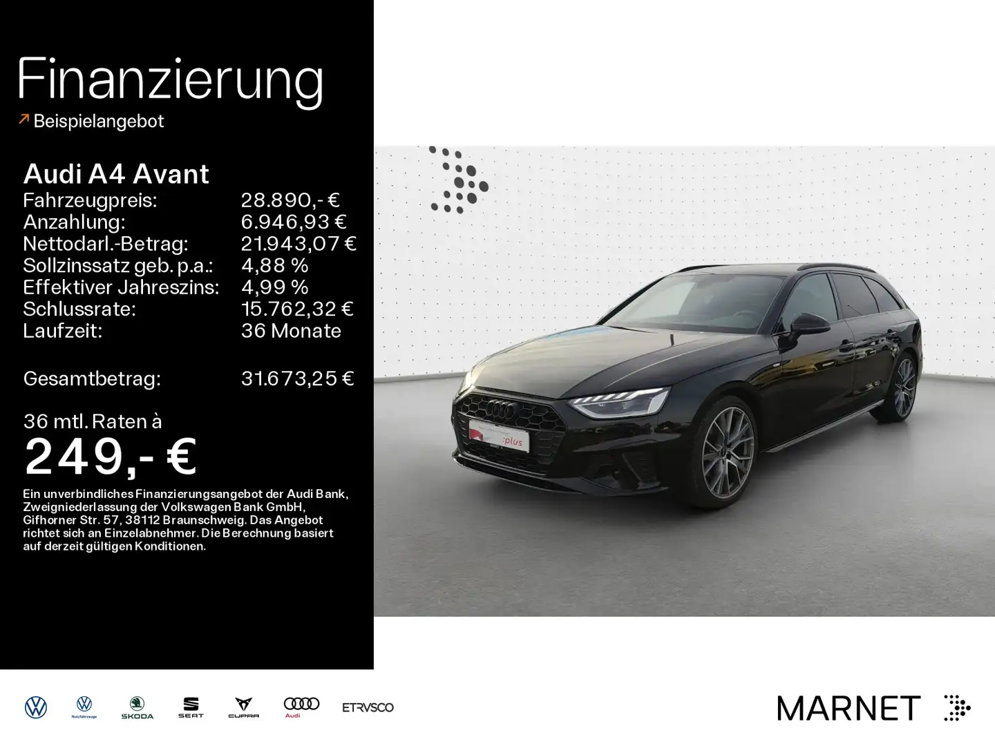 Audi A4 35 TFSI S line competition*Navi*Matrix* Schwarz - 1