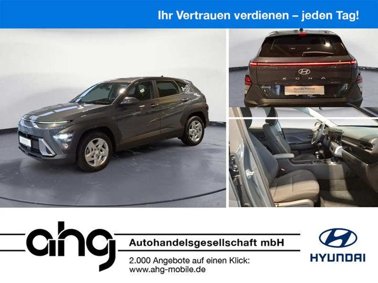 Hyundai KONA 1.6 T-GDI Select Bluetooth PDC Klima Grau - 1