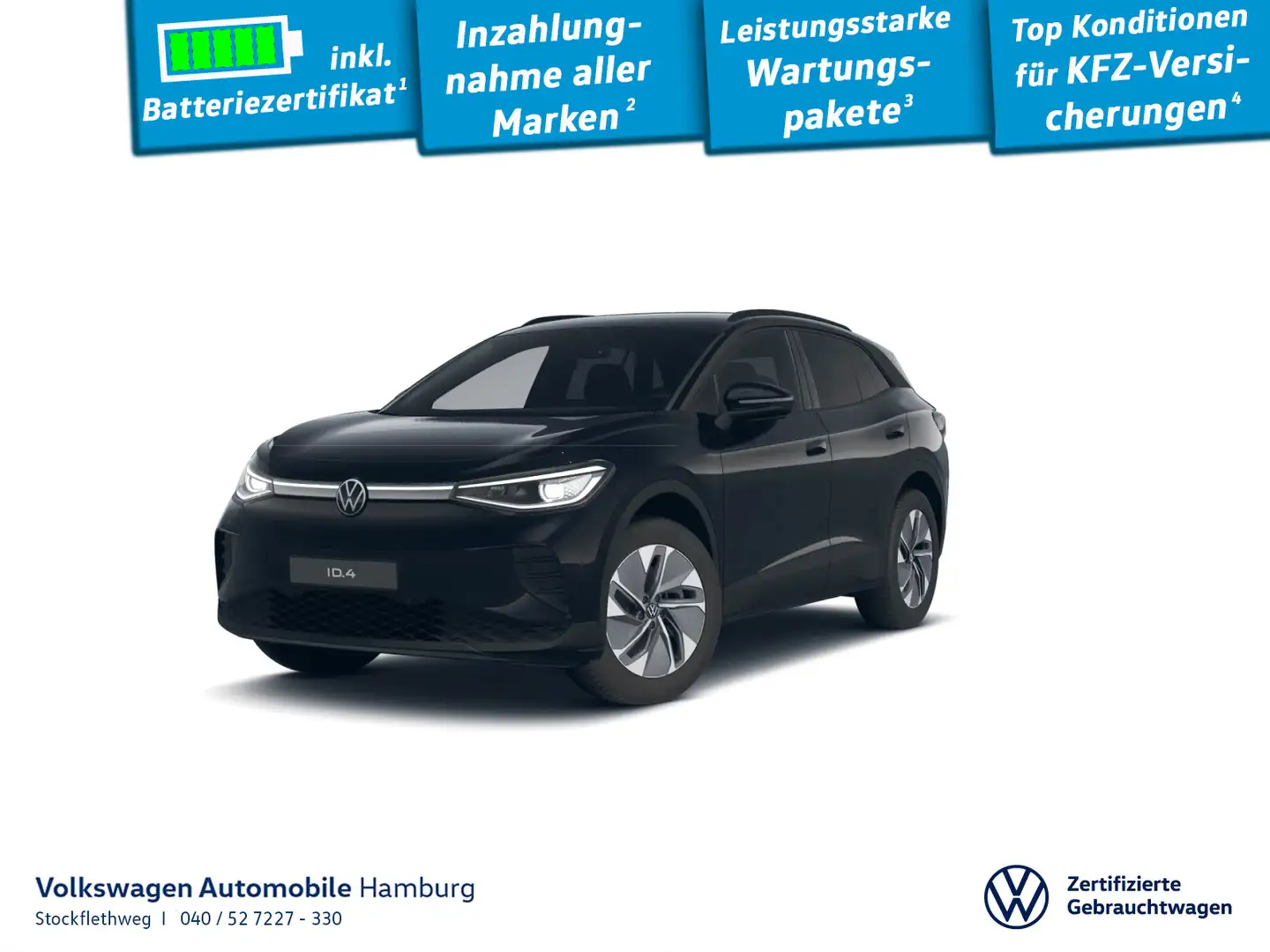 Volkswagen ID.4 Pro Navi ACC Keyless Kamera CarPlay Wärmep. Schwarz - 1