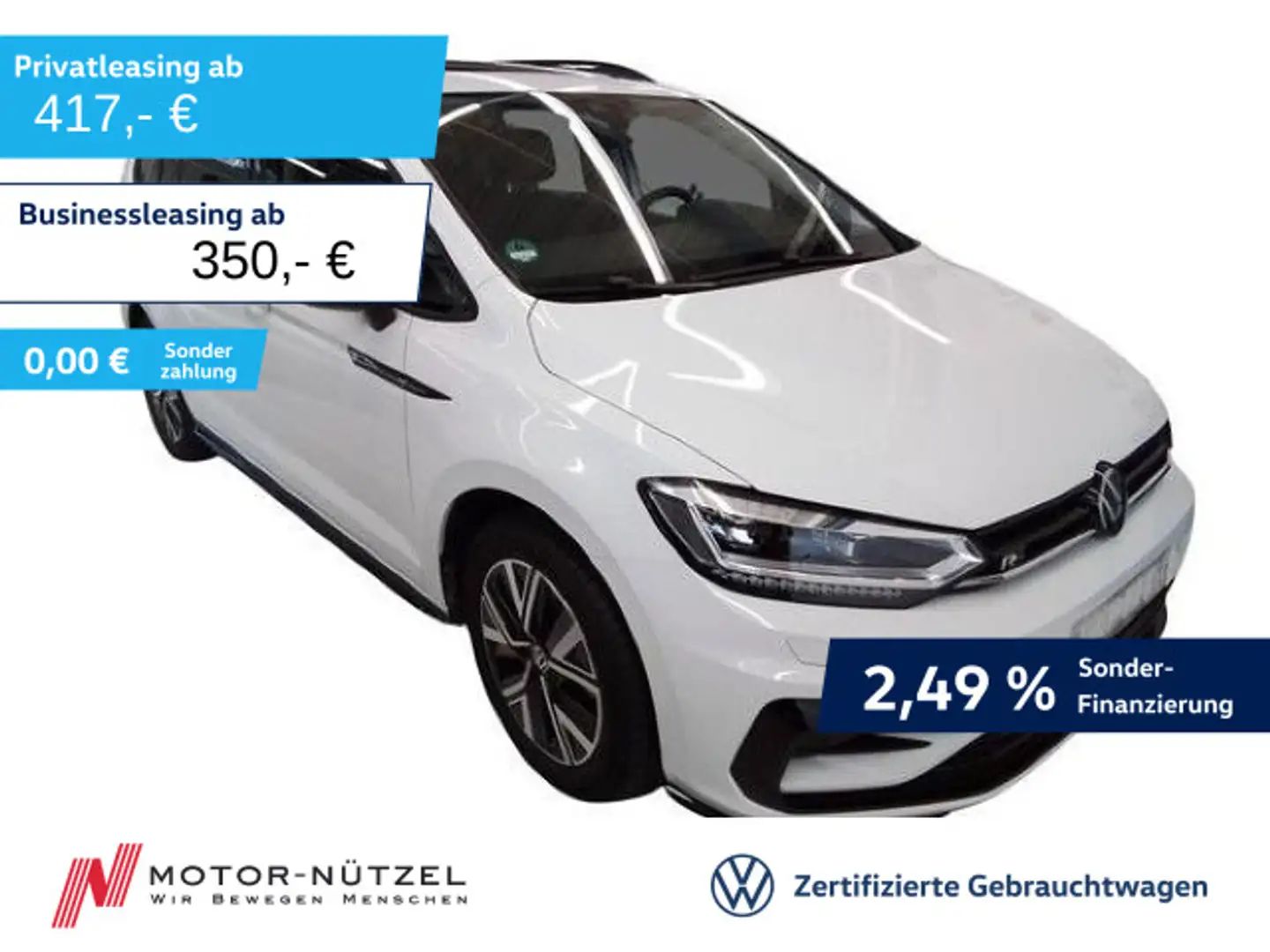 Volkswagen Touran 2.0 TDI DSG R-LINE 5JG+LED+NAVI+AHK+PANO Weiß - 1