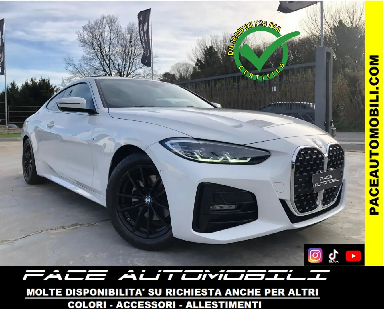 BMW 420 D M SPORT MSPORT M-SPORT LED HUD PELLE BLACK PACK Bianco - 1