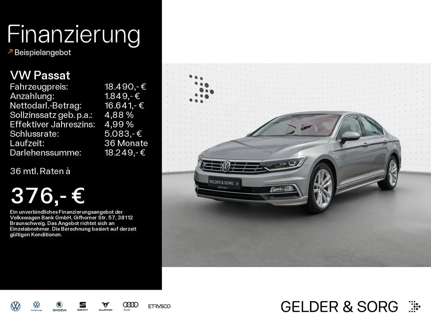 Volkswagen Passat Highline 2.0 TSI RFK*LED*Navi*ACC Argento - 1