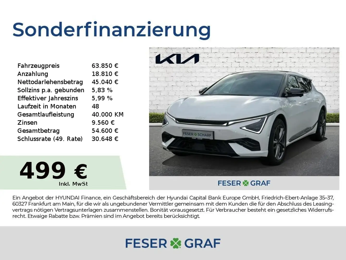 Kia EV6 PE GT Line 84 AWD WP GD ASS+ SD DE TECHNIK Weiß - 1