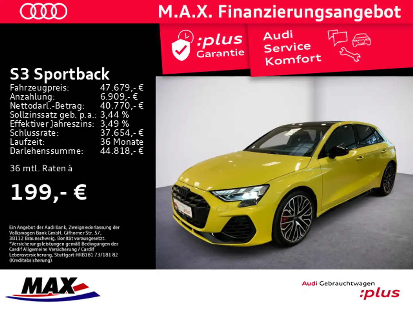 Audi S3 TFSI QUATT MATRIX-LED+KAM+PANO+HUD+ Galben - 1