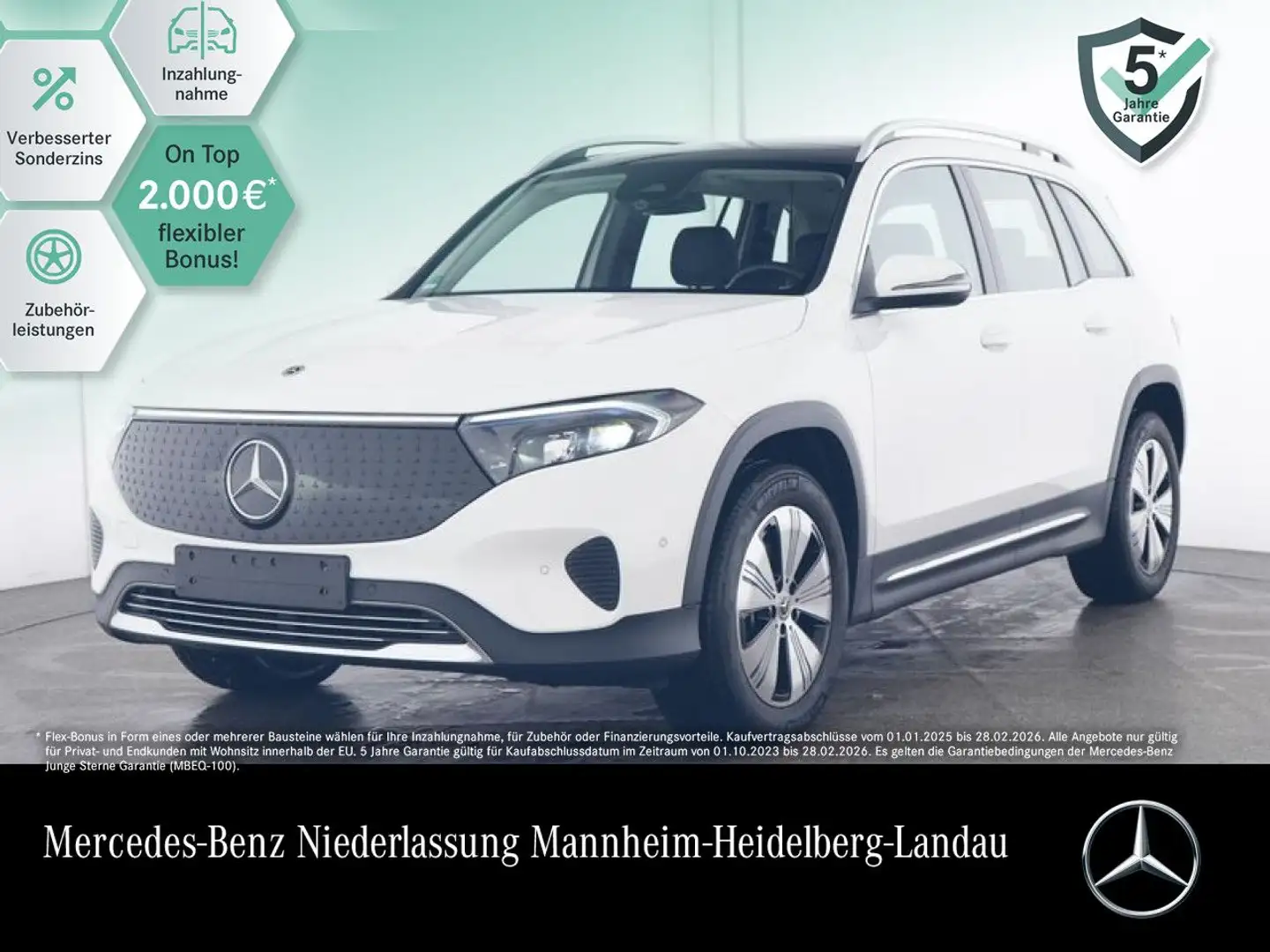 Mercedes-Benz EQB 300 4M PROG+ADVANCED+PANO+KAMERA+SPUR Weiß - 1