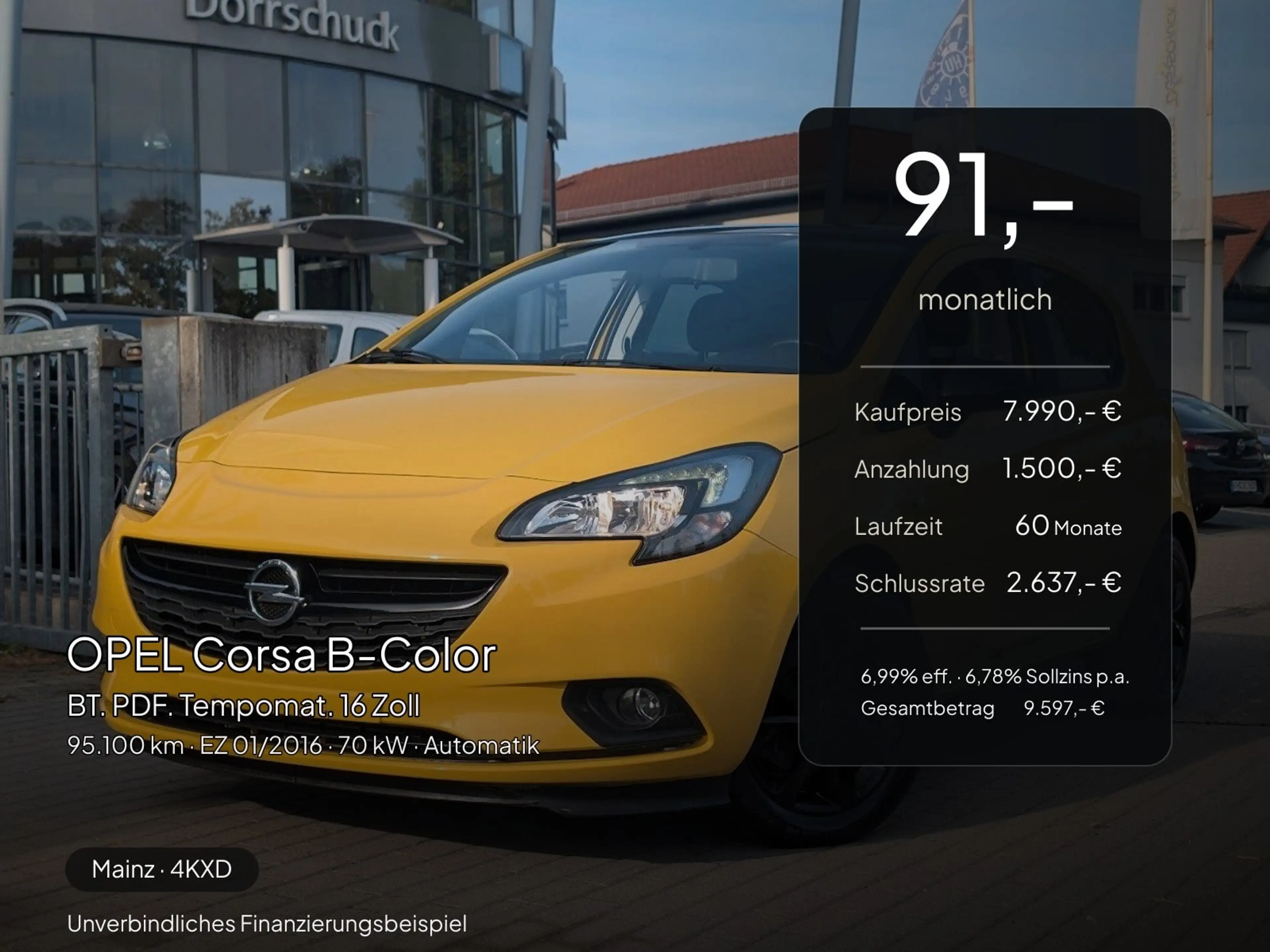 Opel Corsa Corsa B-Color BT. PDF. Tempomat. 16 Zoll — photo 2