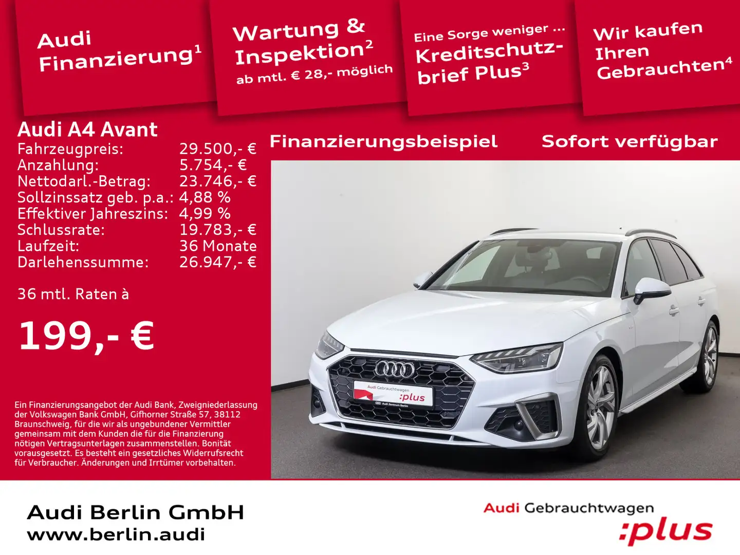 Audi A4 S line 40 TDI S tr. SITZHZG PDC LED B&O Weiß - 1