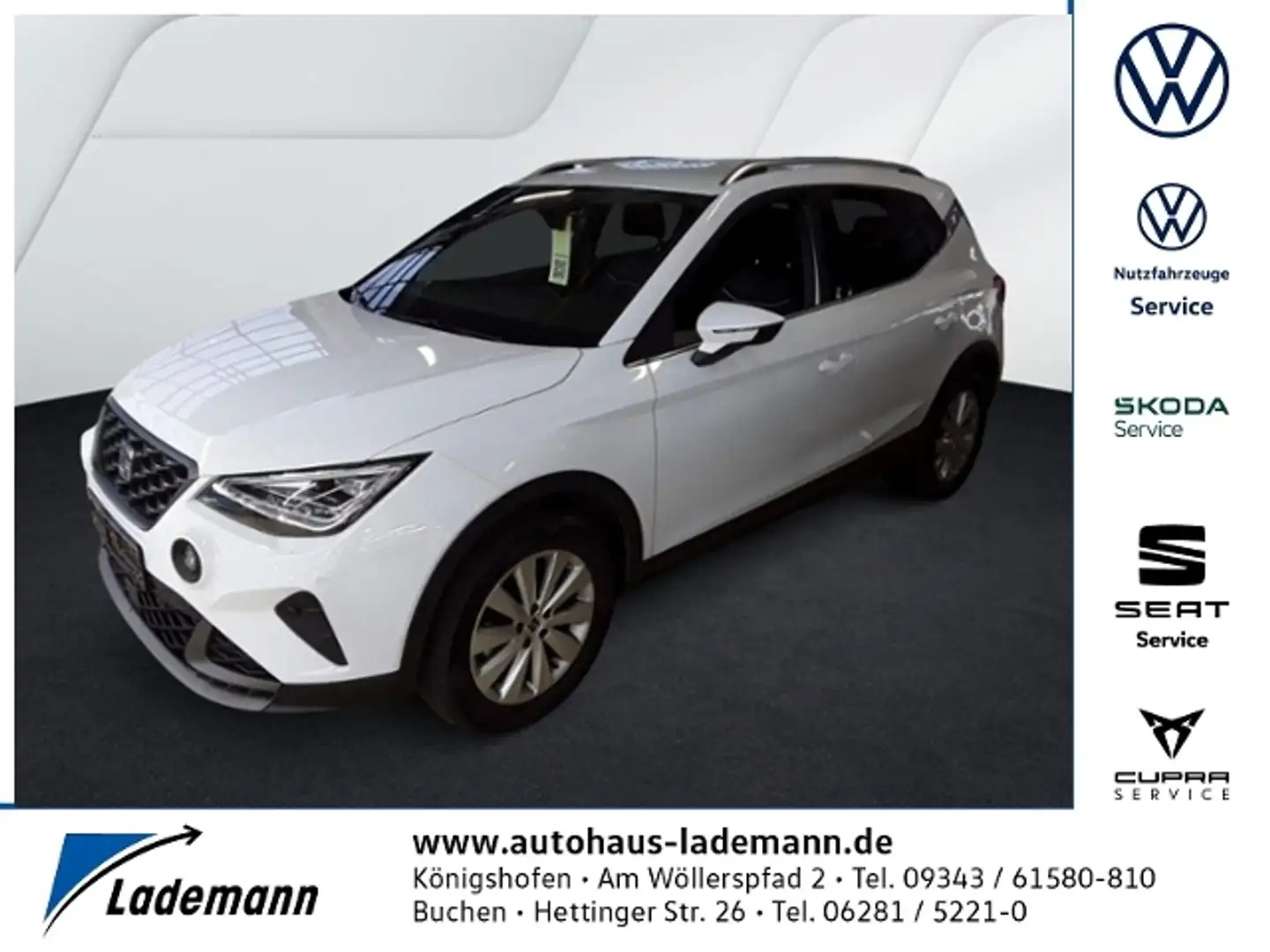 SEAT Arona 1.0 TSI FR LED+NAVI.+KILMA+RFK+ACC+SHZ+PDC Weiß - 1