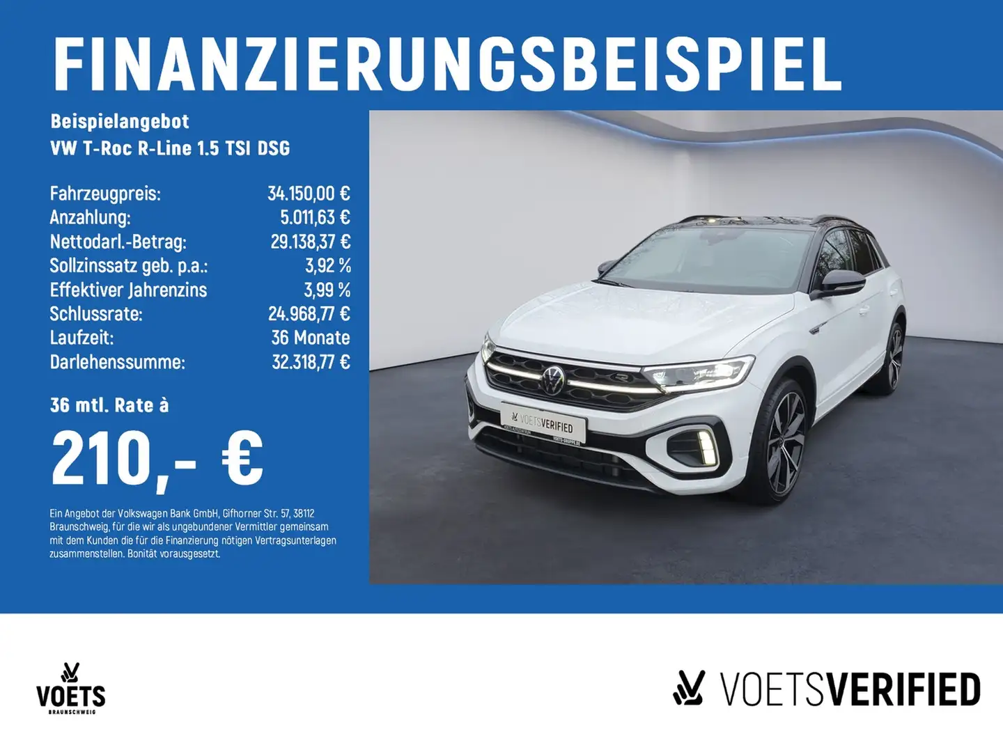 Volkswagen T-Roc R-Line 1.5 TSI DSG AHK+RearView+PANO Weiß - 2