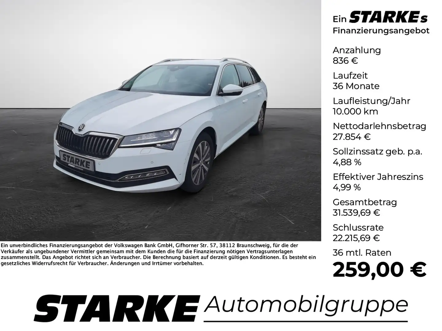 Skoda Superb Combi 1.5 TSI DSG Style Weiß - 1