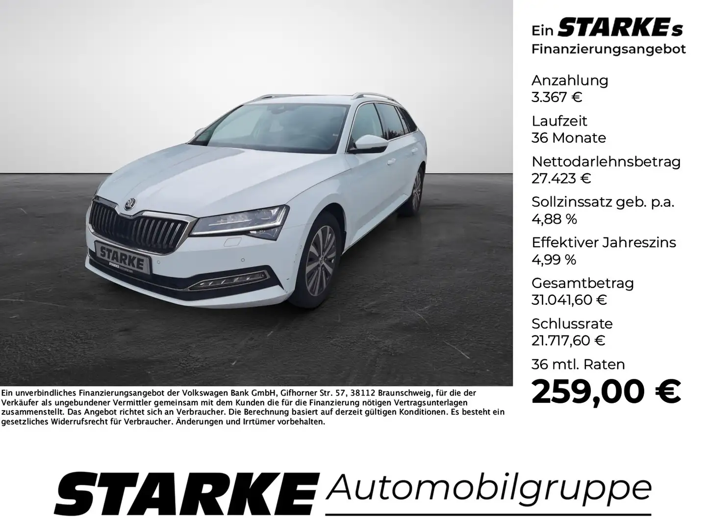 Skoda Superb Combi 1.5 TSI DSG Style Blanc - 1