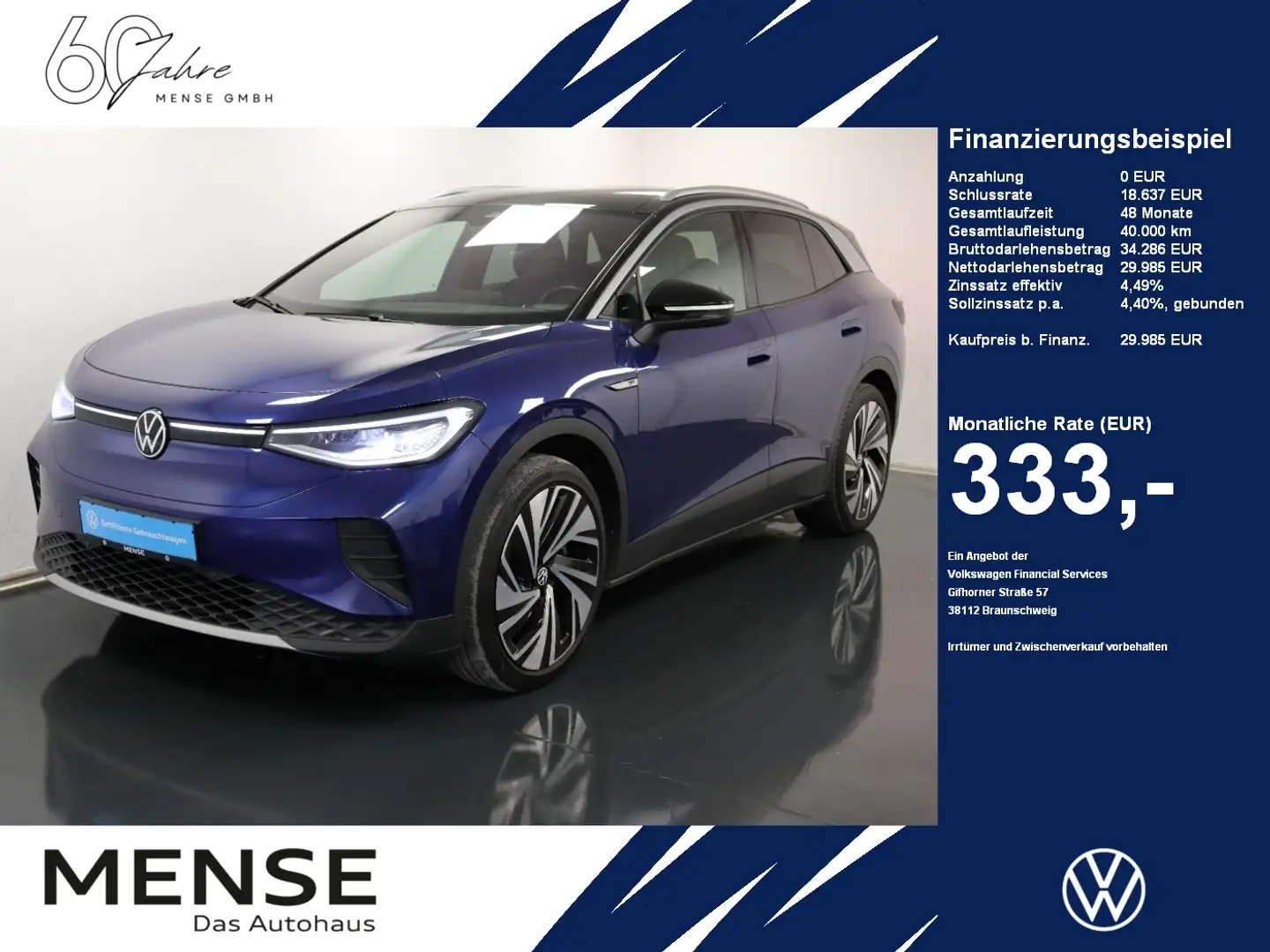 Volkswagen ID.4 Pro Performance |AHK|Matrix|Massage|ACC|HUD Schwarz - 1