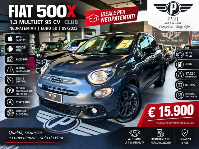 Fiat 500X 1.3 Multijet 95CV S&S E6D Club - Neopatentato - Unico Proprietario - Finanziabile