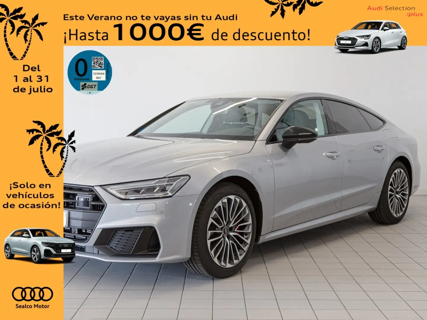 Audi A7 Sportback 55 TFSIe Black line quattro-ultra S tron Argent - 1