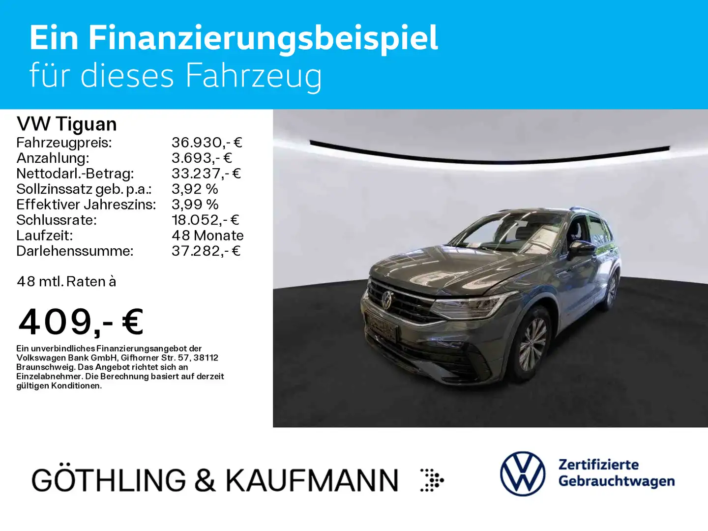 Volkswagen Tiguan R-Line 1.5 TSI 110kW*DSG*AHK*KAM*NAVI*Bla Grau - 2