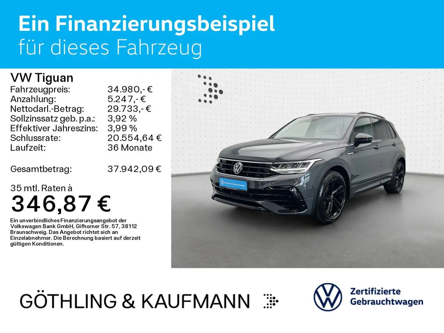 Volkswagen Tiguan R-Line 1.5 TSI*DSG*AHK*KAM*NAVI*BlackStyl Grigio - 2