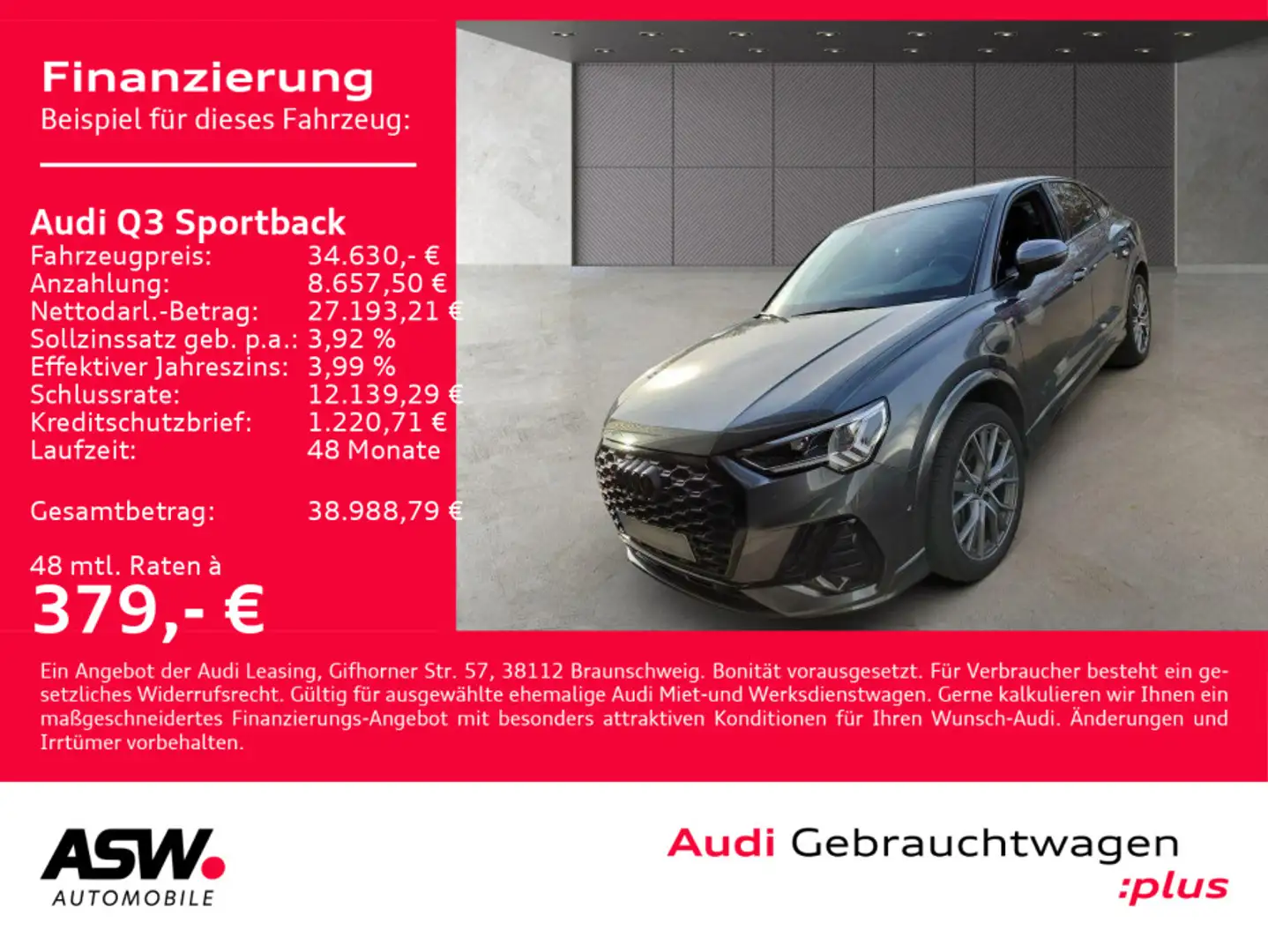 Audi Q3 S line 45TFSI e Stro LED 360° SONOS Grau - 1