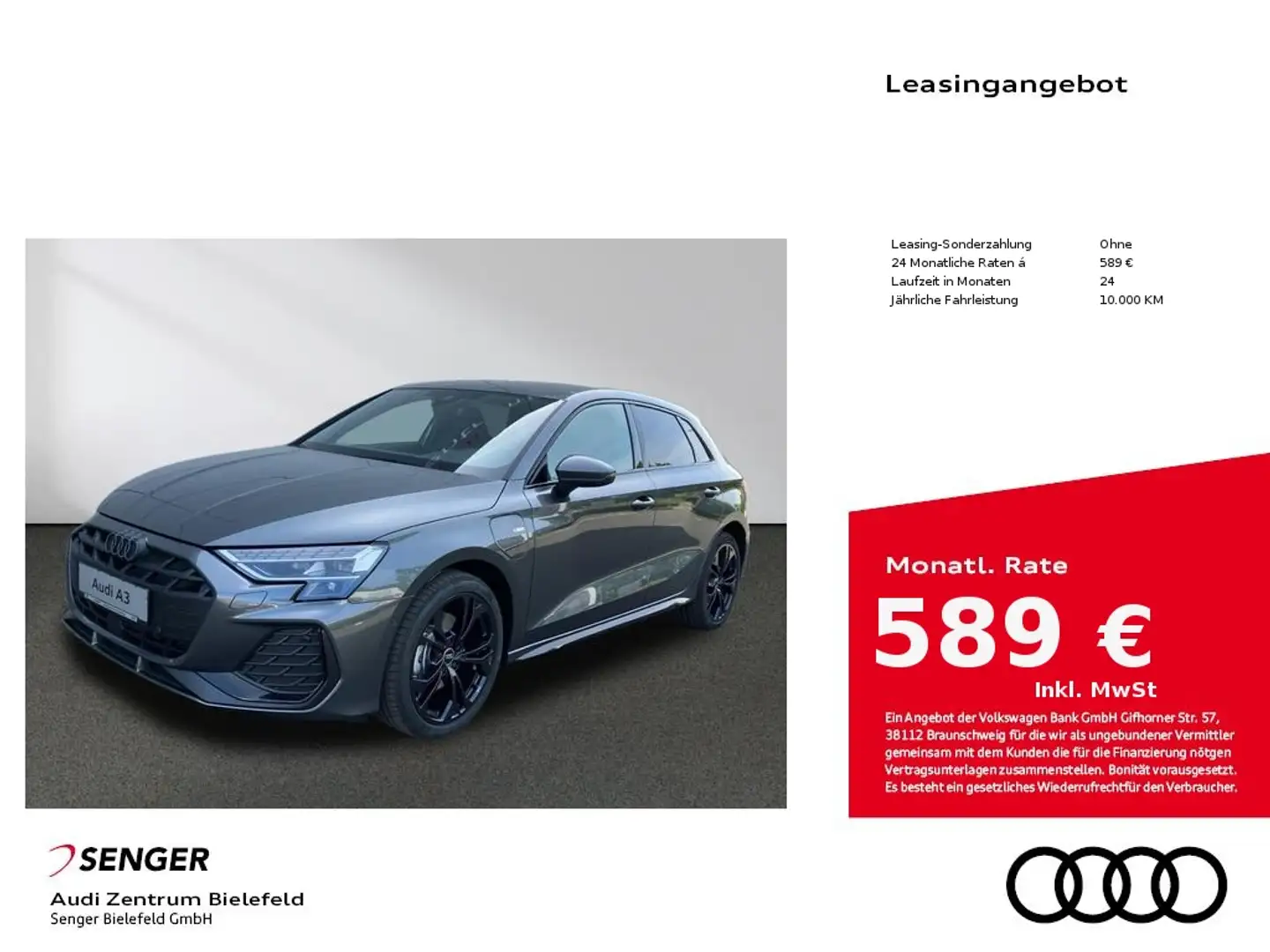 Audi A3 Sportback S line 40 TFSI e Optikpaket Sitzh. Grau - 1