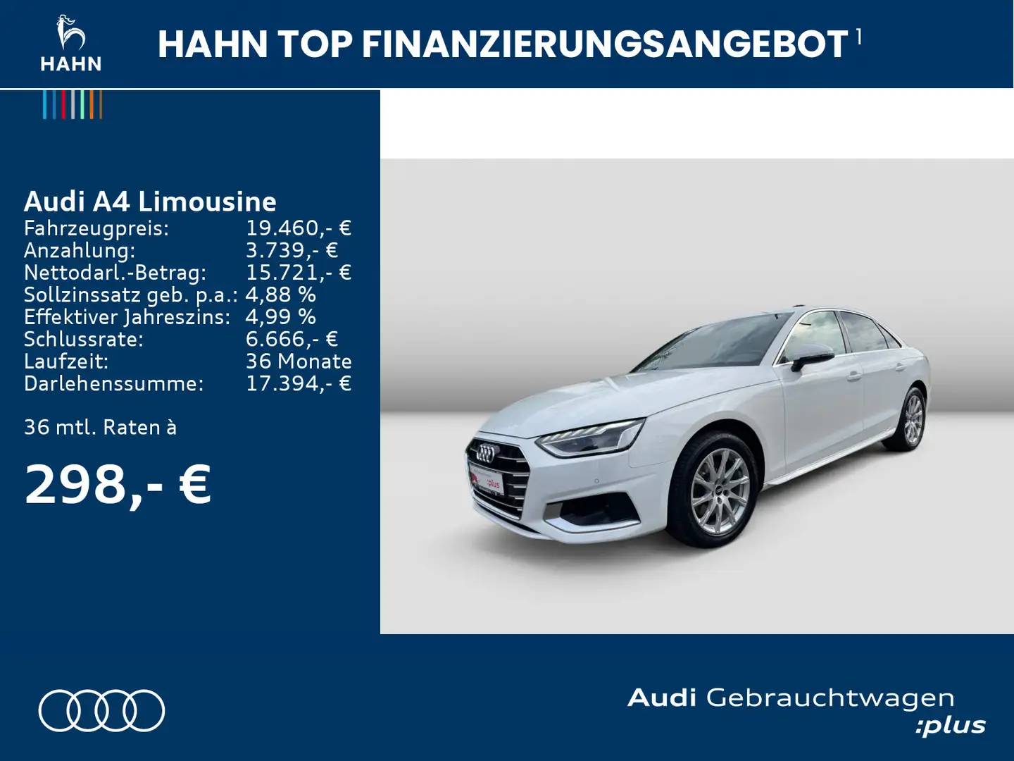 Audi A4 35TFSI 6-Gang Navi LED Carplay PDC Weiß - 2