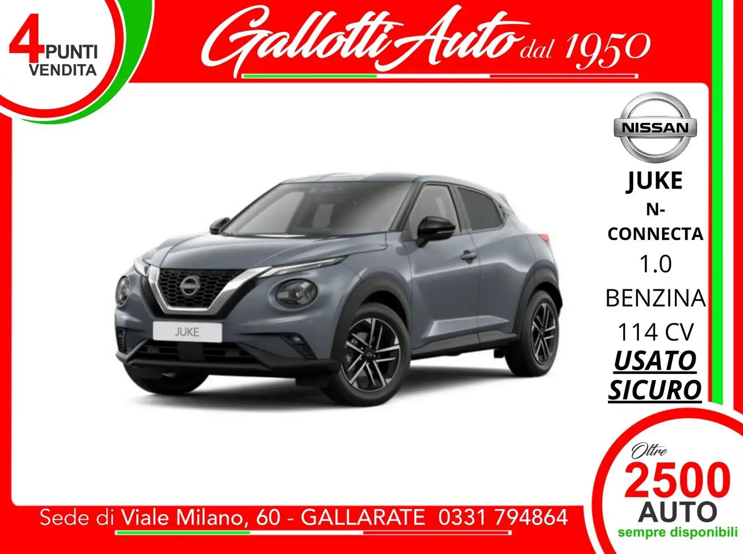 Nissan Juke 1.0 DIG-T 114 CV N-Connecta Gris - 1