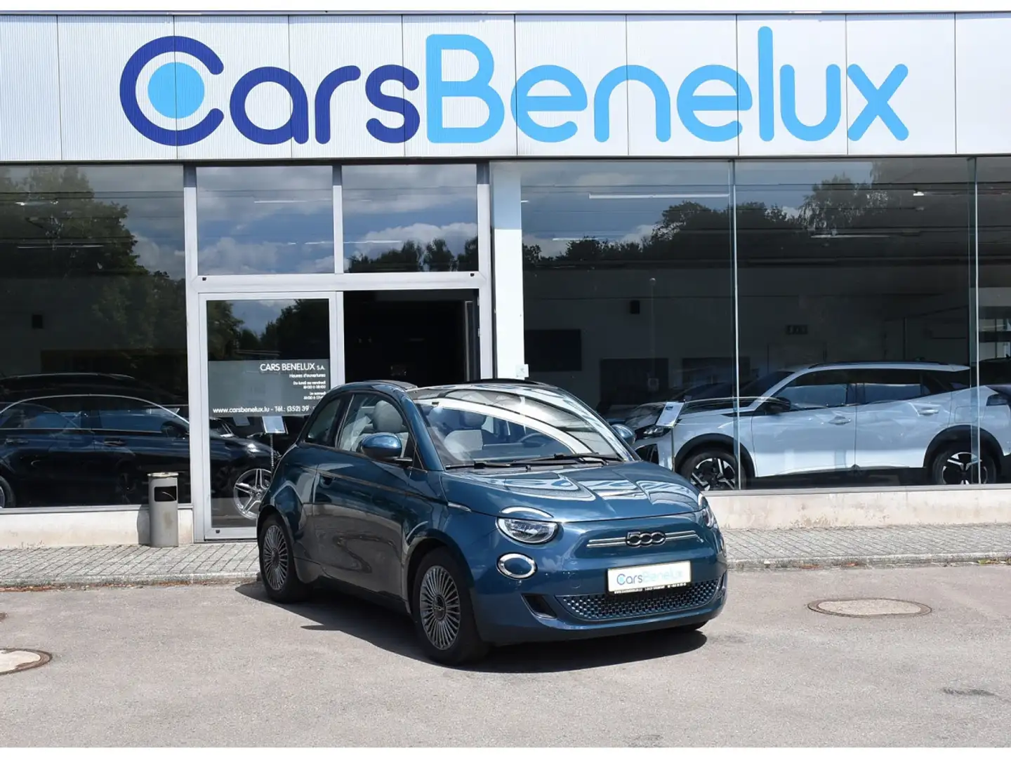 Fiat 500e Cabrio Icon 42 kWh REGUL GPS LANE PDC 1° MAIN Bleu - 1